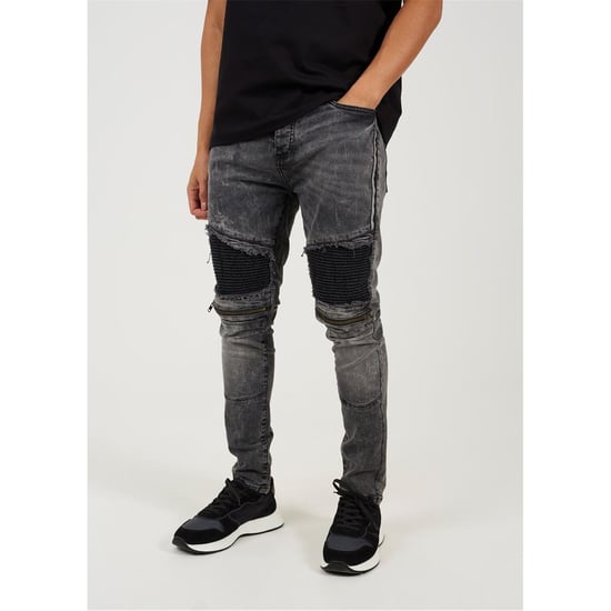 Men's Brave Soul Wash Biker Jean in Black - Image 2