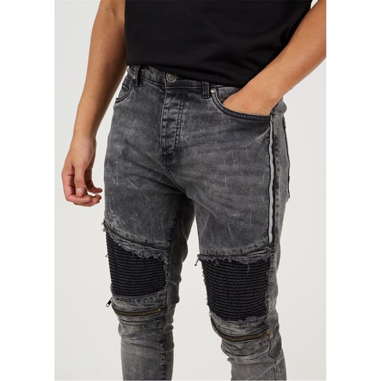Men's Brave Soul Wash Biker Jean in Black - Image 4