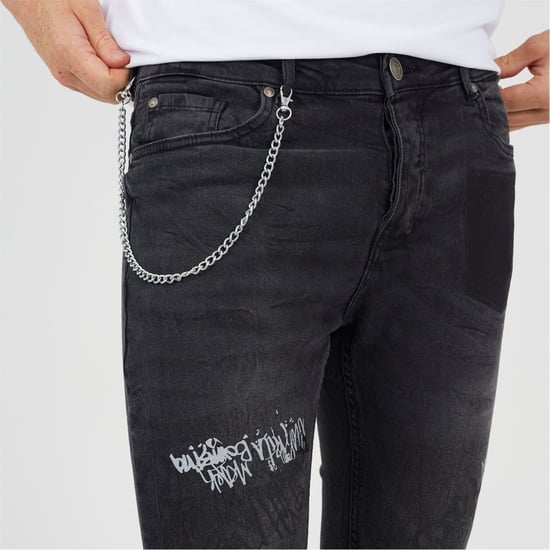 Men's Brave Soul Fit Denim Jean With Button Fly in Dark Charcoal - Image 3