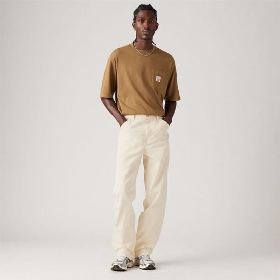 Men's Levis Mid Rise Carpenter Jeans in Ecru Greige - Image 3