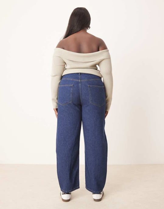 ASOS DESIGN Curve tunnbensjeans i indigo - Image 2
