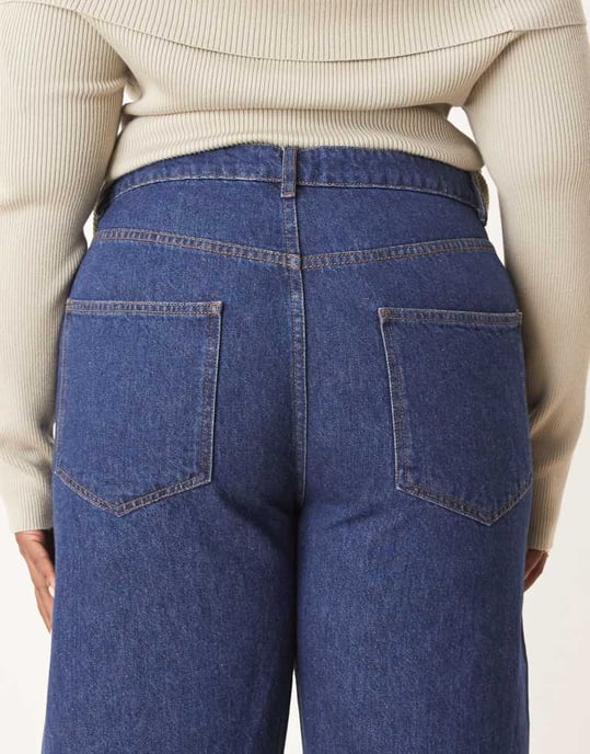ASOS DESIGN Curve tunnbensjeans i indigo - Image 4