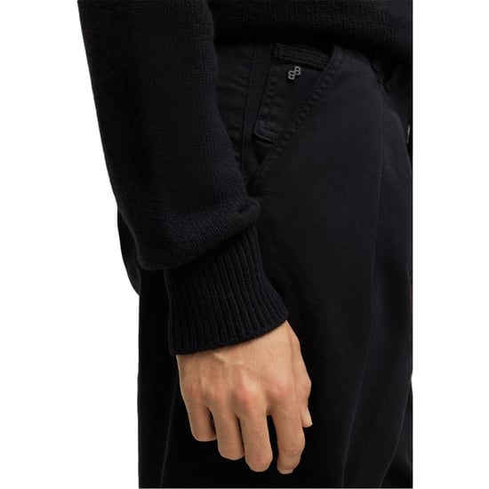 Men's Boss Tulsa Solid Patterned Straight Chinos in Black - Image 3