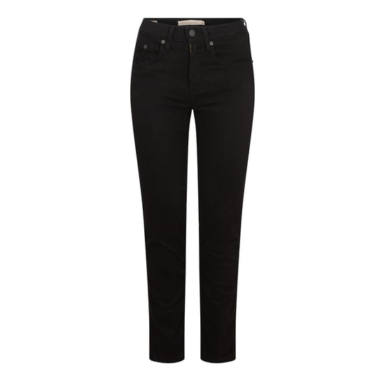Women's Levis High Rise Straight Leg Jeans in Night Is Black - Image 1