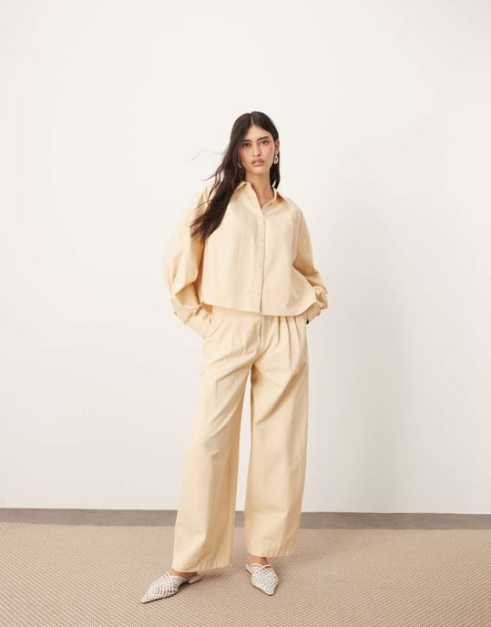 ARRANGE structured boxy shirt in buttermilk - Image 3