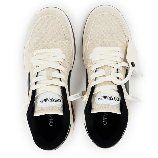 Women's Off White Slimoutofoffice Low Top Trainers in Ivory/Black - Image 4