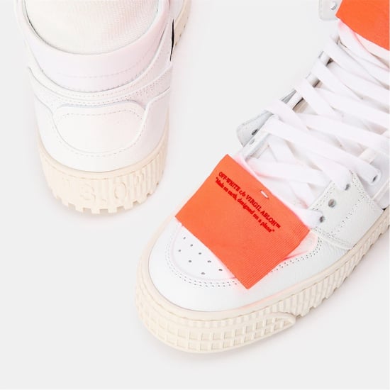 Women's Off White Off 3.0 Hi Top Lace-Up Sneakers in White/Orange - Image 3