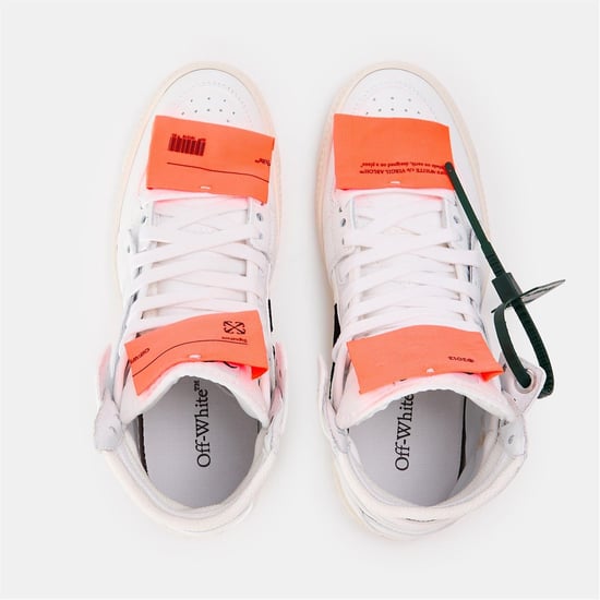 Women's Off White Off 3.0 Hi Top Lace-Up Sneakers in White/Orange - Image 4