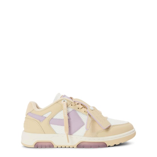 Women's Off White Slimoutofoffice Low Top Trainers in Beige/Lavander - Image 1