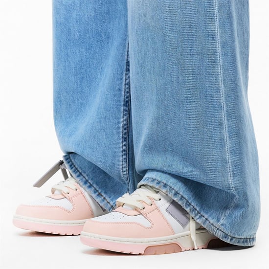 Women's Off White Out Of Office Low Top Trainers in Pink/Light Grey - Image 3