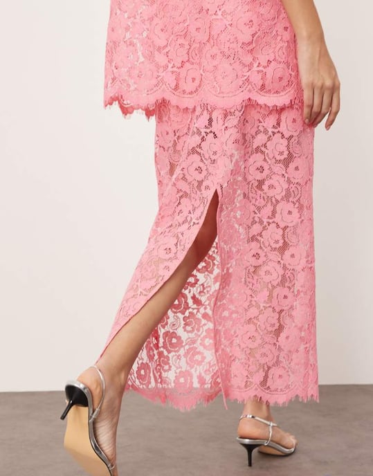 ARRANGE lace pencil skirt co-ord in pink - Image 4