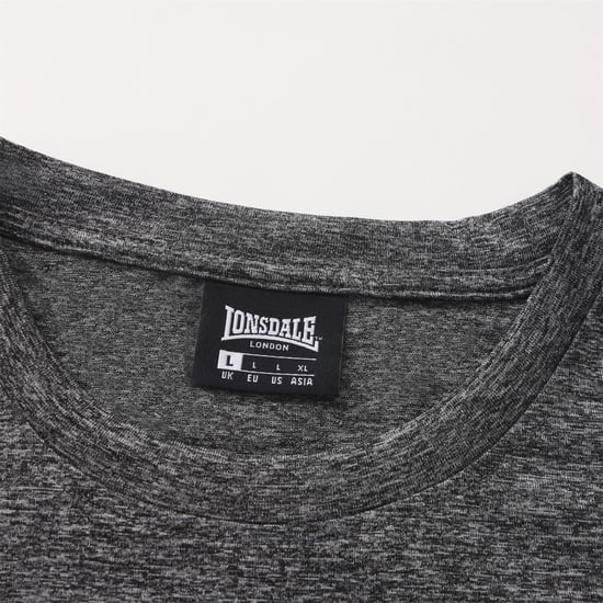 Men's lonsdale T-Shirts in Black Melange - Image 4