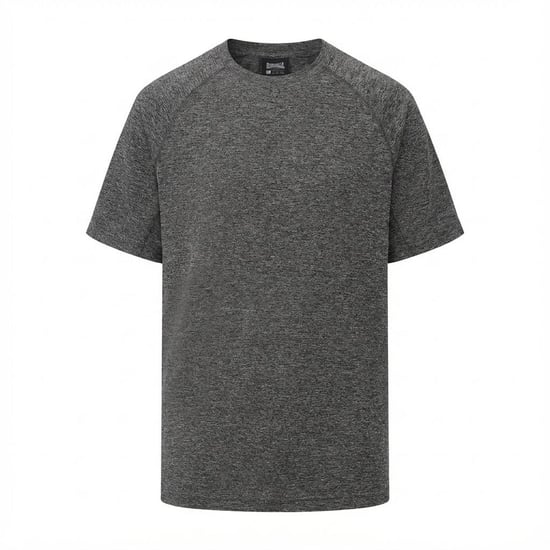 Men's lonsdale Neckline T-Shirts in Black Melange - Image 1