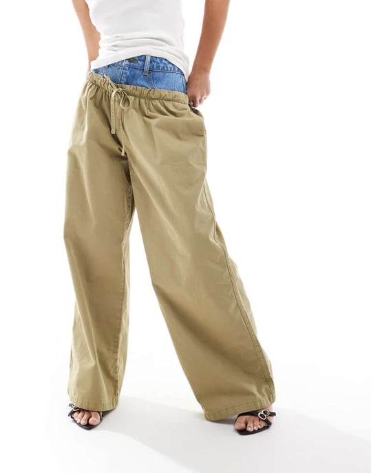 ASOS DESIGN denim hybridbyxor i blått - Image 2