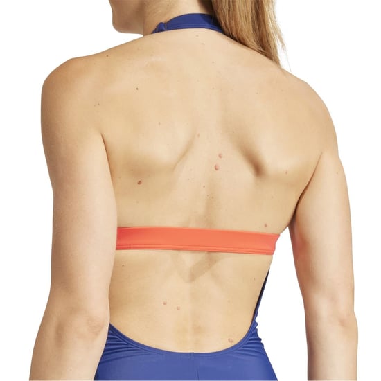 Women's adidas Color Block Halter Neck One Piece Swimsuit in Navy - Image 5