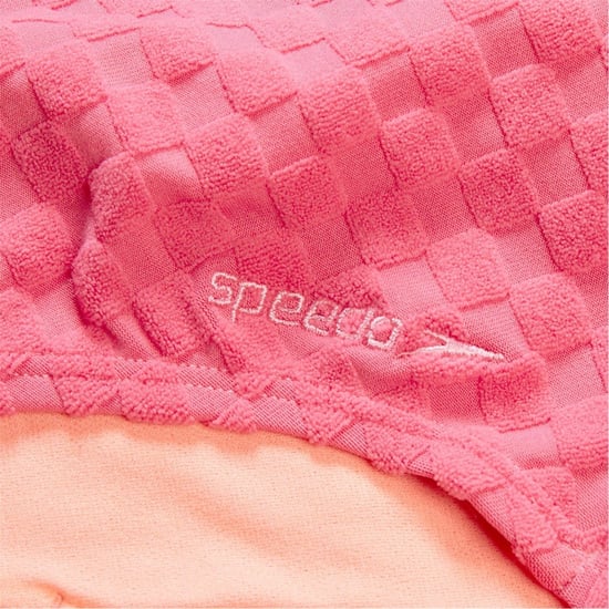 Women's Speedo Ty C Out Textured Checkerboard Swimsuit in Light Pink - Image 3