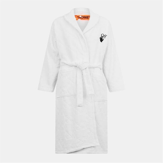 Women's Off White Shawl Neck Long Sleeve Robe in Creme - Image 1