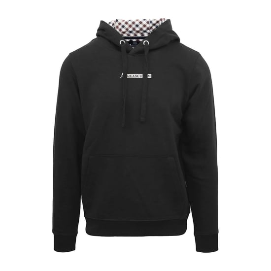 Men's Aquascutum Hooded Neck Lacoste Lettering Sweatshirt in Black - Image 1
