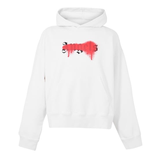 Men's Palm Angels Hoody in White Red - Image 1