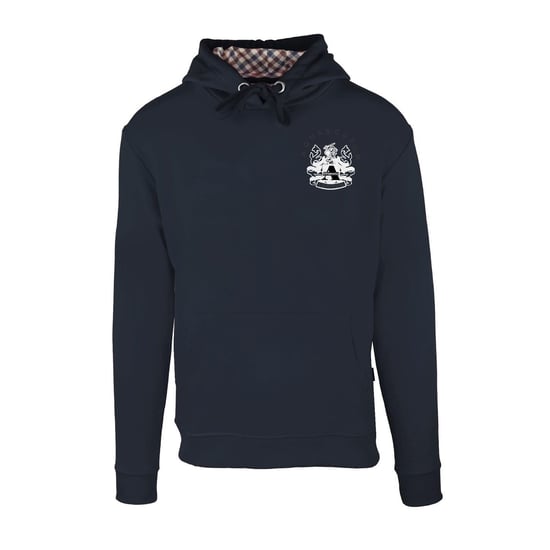 Men's Aquascutum Hooded Neck Long Sleeve Sweatshirt in Navy - Image 1