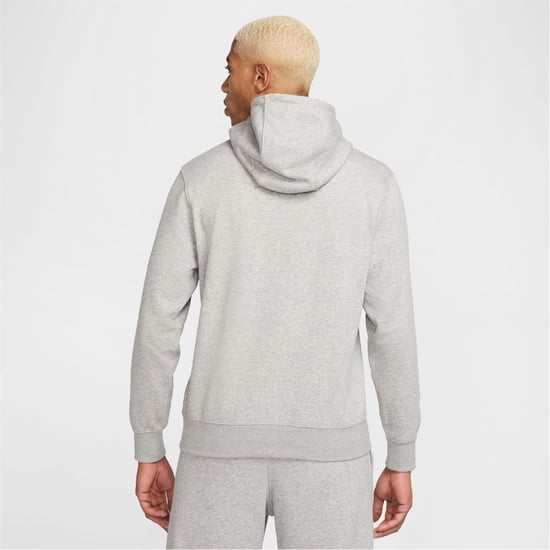 Men's Nike Hooded Neck Kangaroo Pocket Sweatshirt in Grey Hthr/White - Image 2