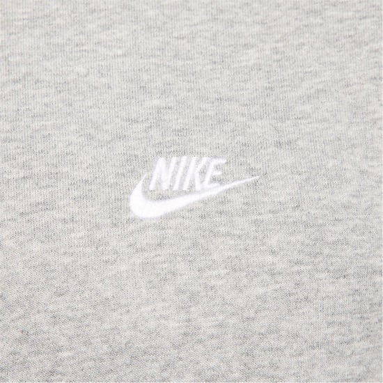 Men's Nike Hooded Neck Kangaroo Pocket Sweatshirt in Grey Hthr/White - Image 4