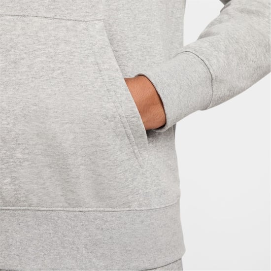 Men's Nike Hooded Neck Kangaroo Pocket Sweatshirt in Grey Hthr/White - Image 5
