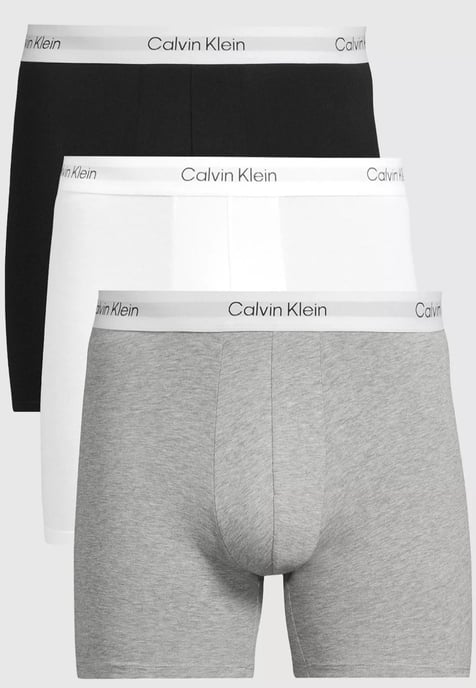 Calvin Klein Mens 3 Pack Boxer Briefs - Mid Rise - Multicoloured - Image 1