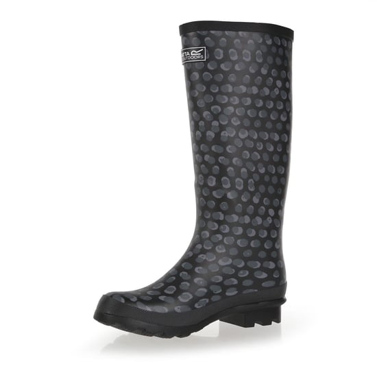 Women's Regatta Lady Fairweath Polka Dot Rain Boots in BlkAnimalPrt - Image 3