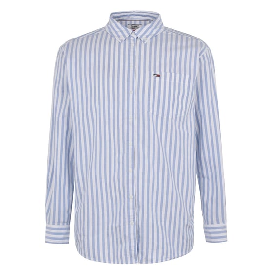 Women's Tommy Jeans Jeans Classic Stripe Shirt in Navy & White - Image 1
