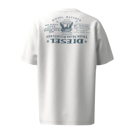 Men's Diesel Upside Down Back Print Regular Fit T-Shirt in White - Image 2