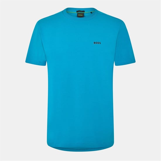 Men's Boss Logo T-Shirt, Logo Design in Turquoise/Aqua - Image 1