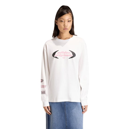 Women's adidas Originals Ls T-Shirt in White - Image 2
