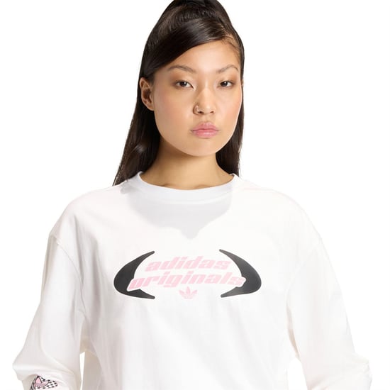 Women's adidas Originals Ls T-Shirt in White - Image 4