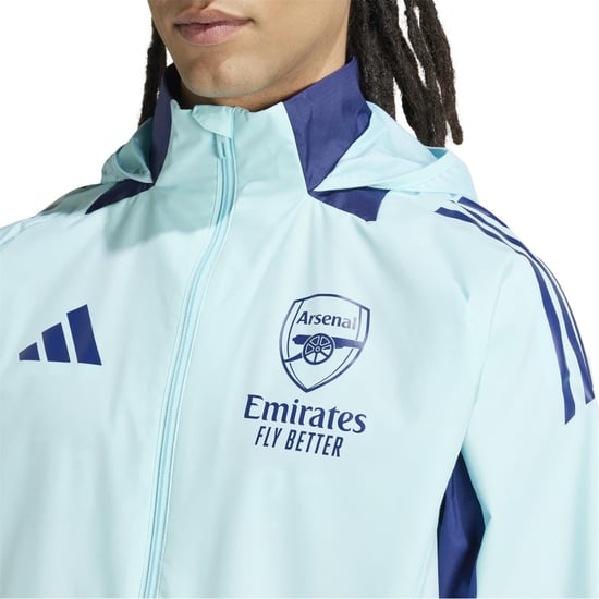 Men's adidas Arsenal All Weather Jacket 24 25 in Claqua - Image 4