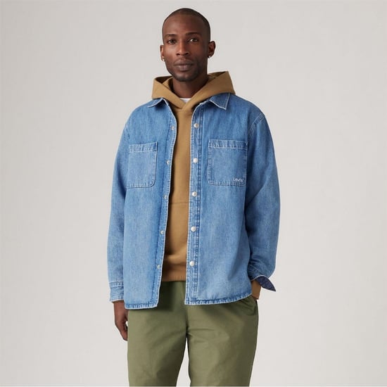 Men's Levis Bryant Snap Button Solid Patterned Overshirt in Greenpoint - Image 2