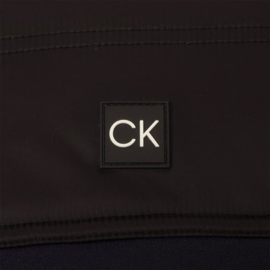 Men's Calvin Klein Golf Solid Patterned Full Zipper Ribbed Cuff Zipped Pocket Jacket in Navy - Image 4