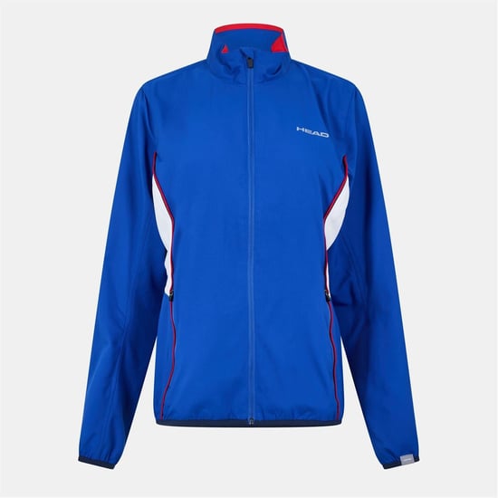 Women's Head Club Solid Patterned Full Zipper Track Jacket with Logo in .Blue - Image 1