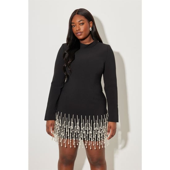 Women's Odd Muse Pearl Sleeved Mini Dress in Black - Image 3