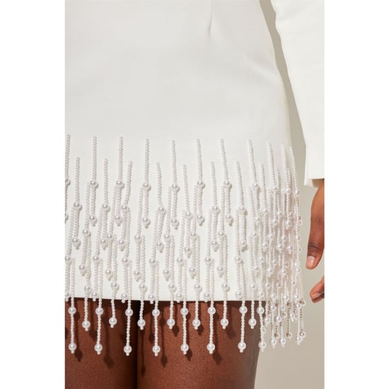 Women's Odd Muse Pearl Sleeved Mini Dress in White - Image 3