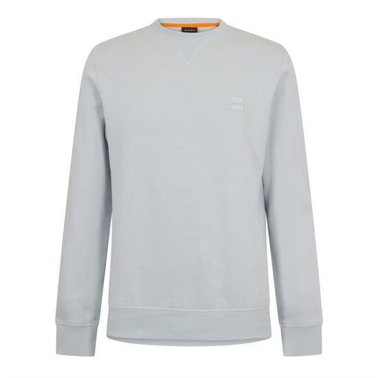 Men's Boss Westart Crew Sweatshirt, Premium Cotton in Pastel Grey - Image 1