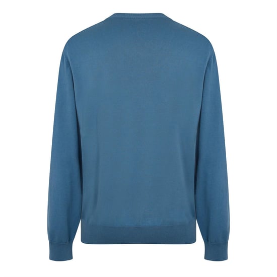 Men's Boss V-Neck Long Sleeve Sweatshirt in Pastel Blue - Image 2