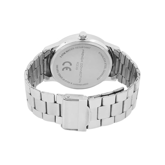 Accessories French Connection Connection Silver Case Round Shape Silver Strap Quartz Watch in Teal Blue - Image 3
