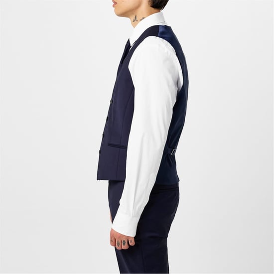 Men's Boss Fit Waistcoat in Navy 405 - Image 2