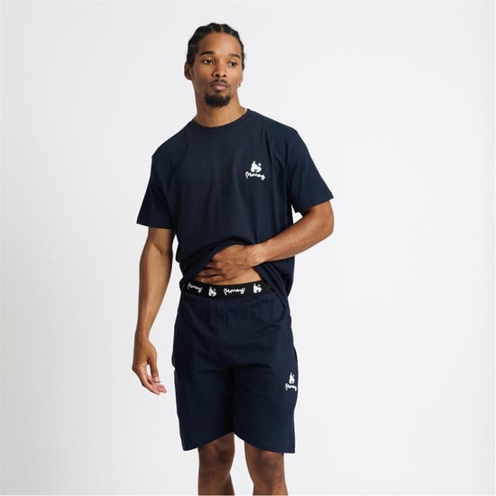 Men's Money Lounger Elasticated Short Twin Set in Navy - Image 2