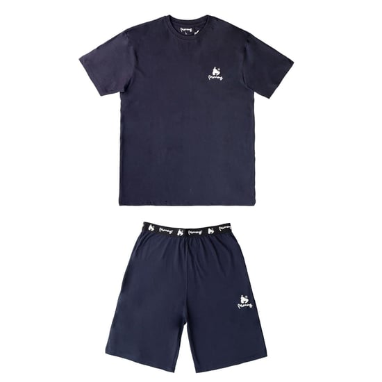 Men's Money Lounger Elasticated Short Twin Set in Navy - Image 4