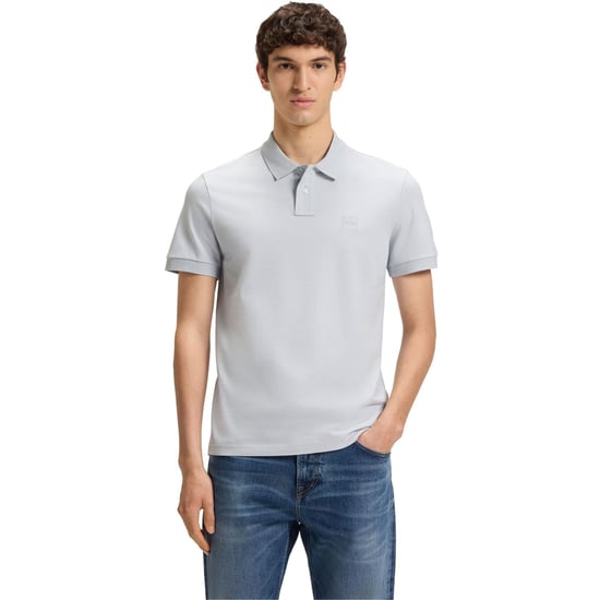 Men's Boss Hbo Passenger Premium Design Polo Shirt in Lt/Pstl Grey - Image 2