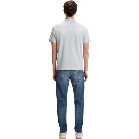 Men's Boss Hbo Passenger Premium Design Polo Shirt in Lt/Pstl Grey - Image 3