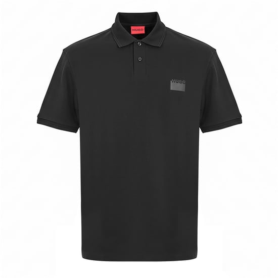 Men's Hugo Collared Neck Short Sleeve Polo Shirt in Black - Image 1