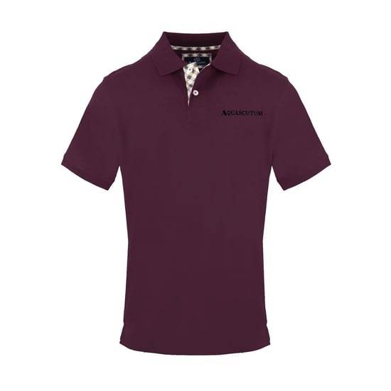 Men's Aquascutum Collared Neck Short Sleeve Polo Shirt in Red - Image 1